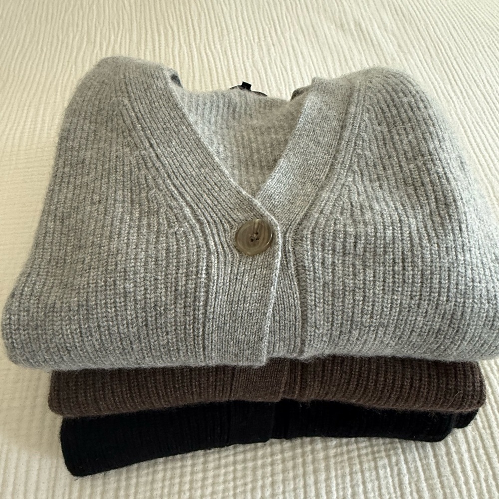 THREE Quince Mongolian Cashmere Boyfriend Cardigans